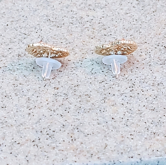 DOUBLE HEART PINK & CLEAR CUBIC ZIRCONIA SURGICAL STEEL STUD EARRINGS - Picture 7 of 9